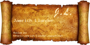 Jamrich Liander névjegykártya